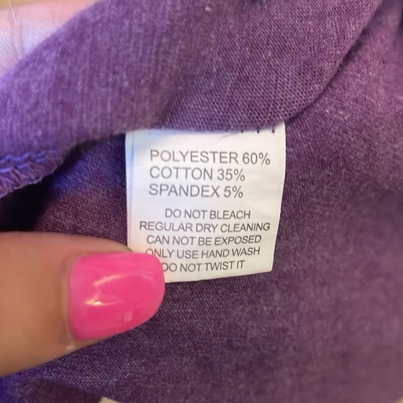 NWOT Purple Scoop-Neck Comfortable Athletic Casual Large Heather Tee Shirt - Picture 3 of 3